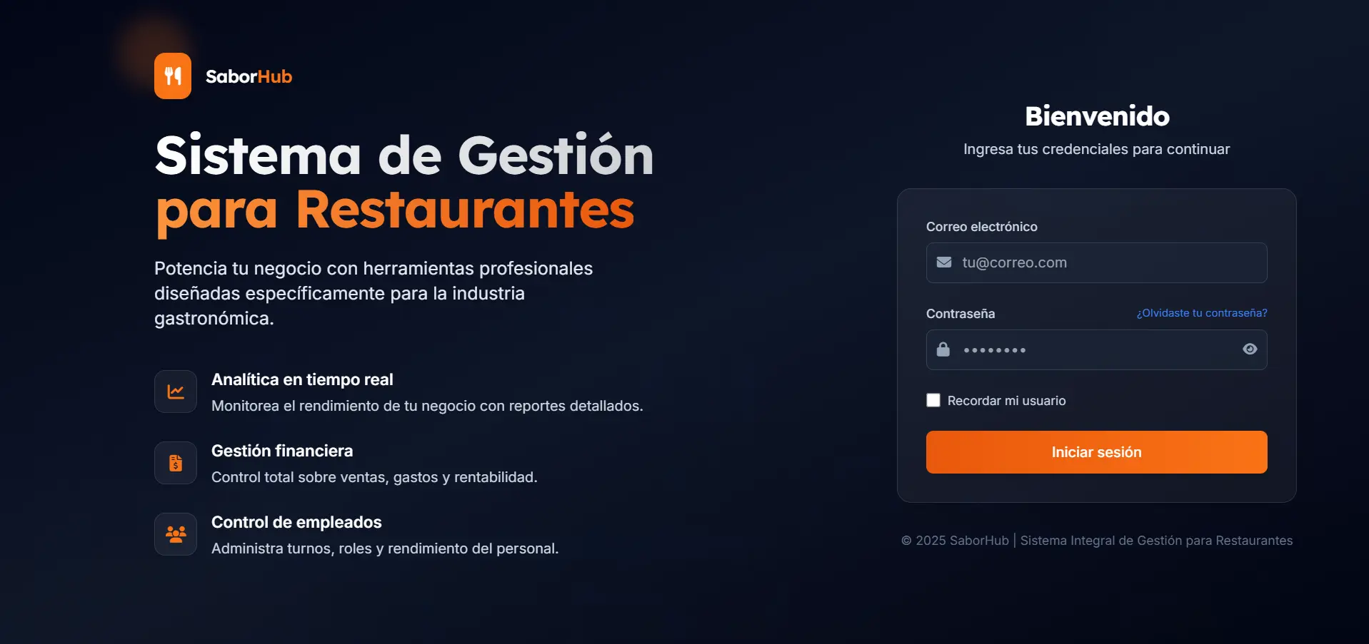 SaborHub - Sistema de Gestión para Restaurantes